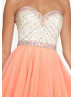 Strapless Sweetheart Beaded Short Chiffon Prom Dress